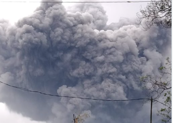 Mount Semeru in Indonesia  erupts