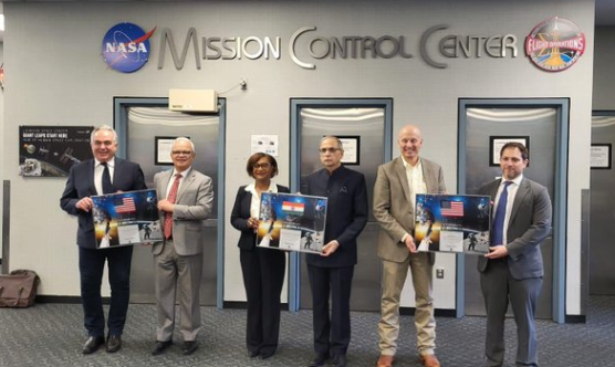 India's Ambassador Vinay Mohan Kwatra and US officials met at NASA in Houston