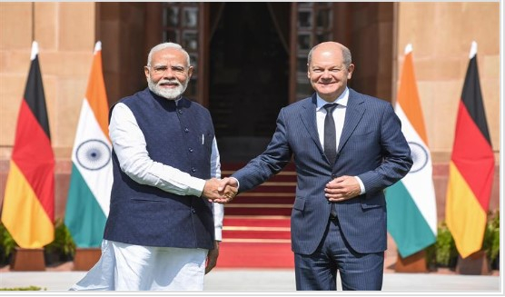 PM meets the Chancellor of Germany, Mr. Olaf Scholz at Hyderabad House, in New Delhi on October 25, 2024.